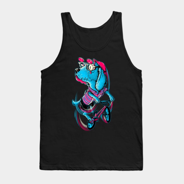 Dog Biker Cute Dogs Cycling Lover Art Tank Top by Evoke Collective